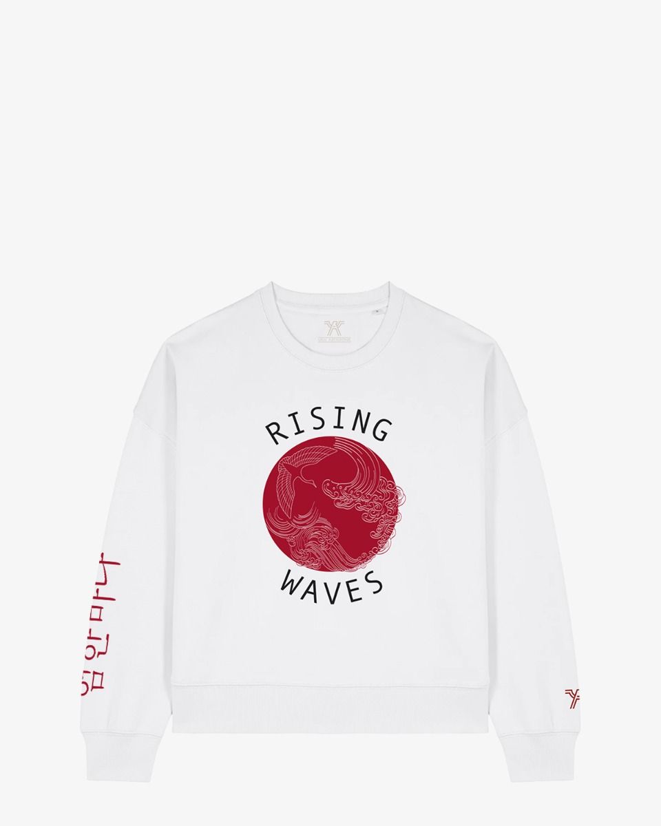 Rising Waves Wit Damessweater