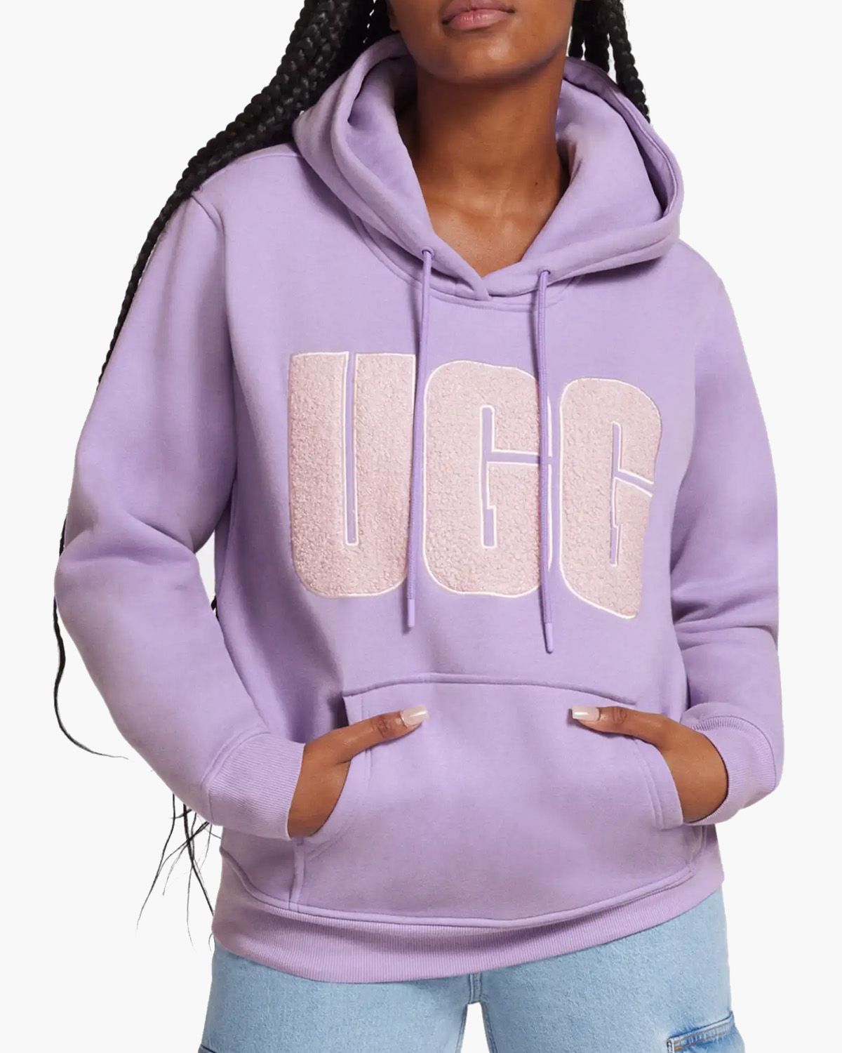 Rey UGGfluff Logo Hoodie Purple Jade Damessweater