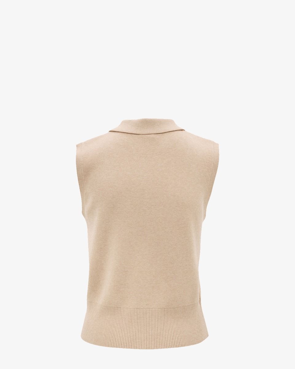 Olly Sleeveless Cardi Beige Damesvest