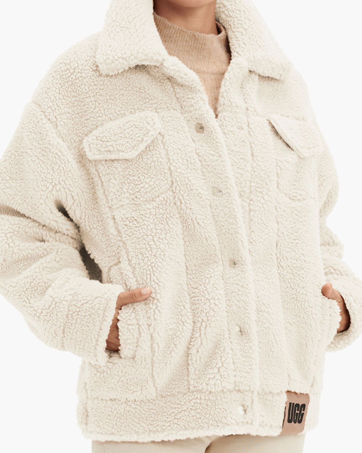Storen Merchandising Vies Ugg Frankie Sherpa Trucker Jacket Ecru Dames Jacket - Van Arendonk