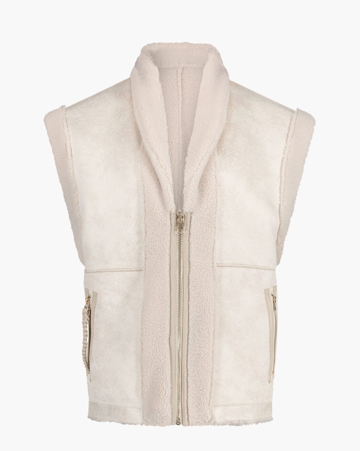 Mila Teddy Coat Off-White Damesgilet
