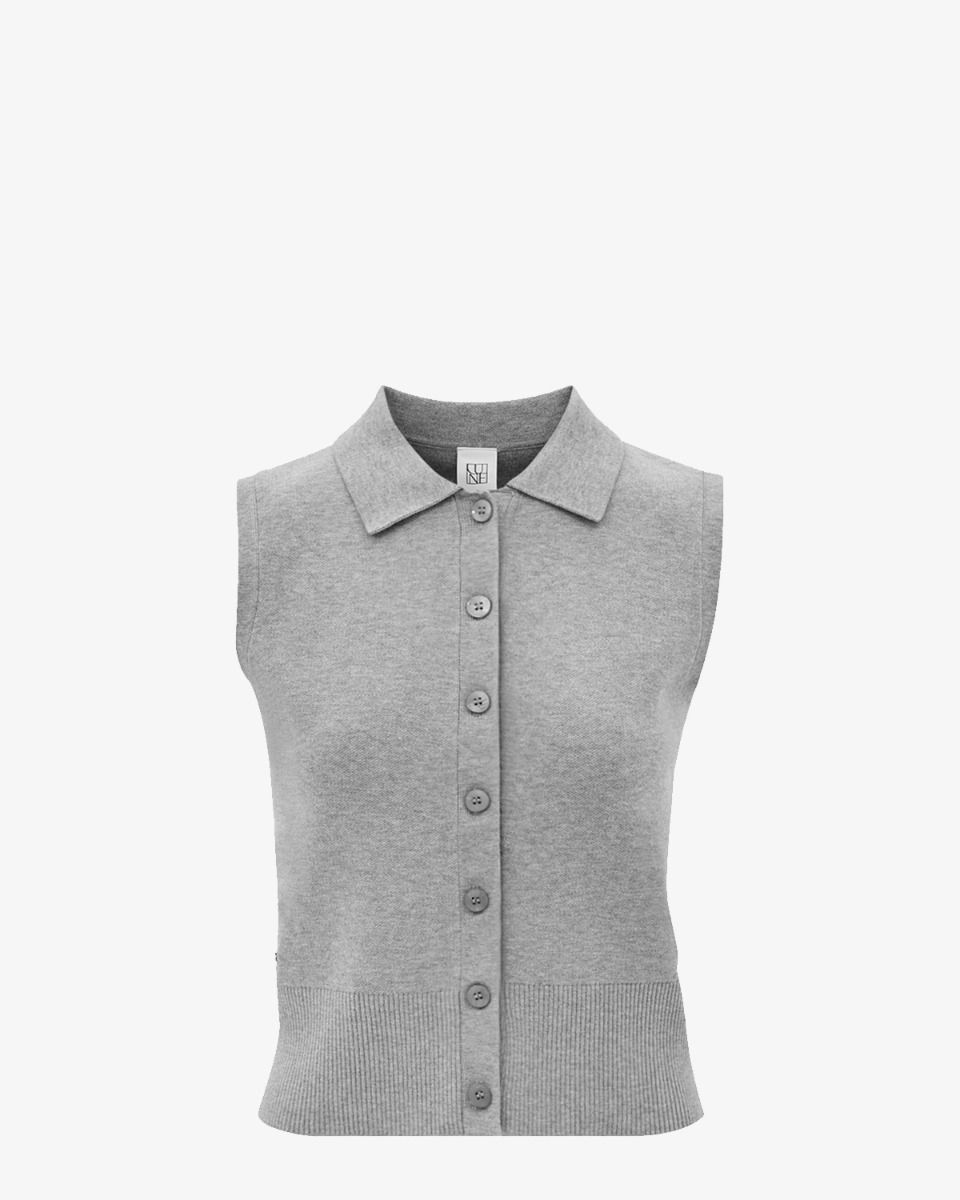 Olly Sleeveless Cardi Lichtgrijs Damesvest