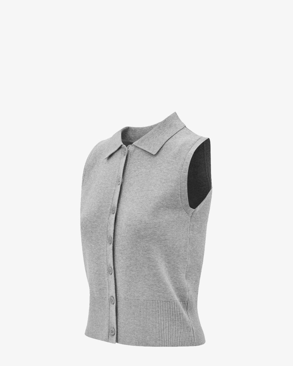 Olly Sleeveless Cardi Lichtgrijs Damesvest
