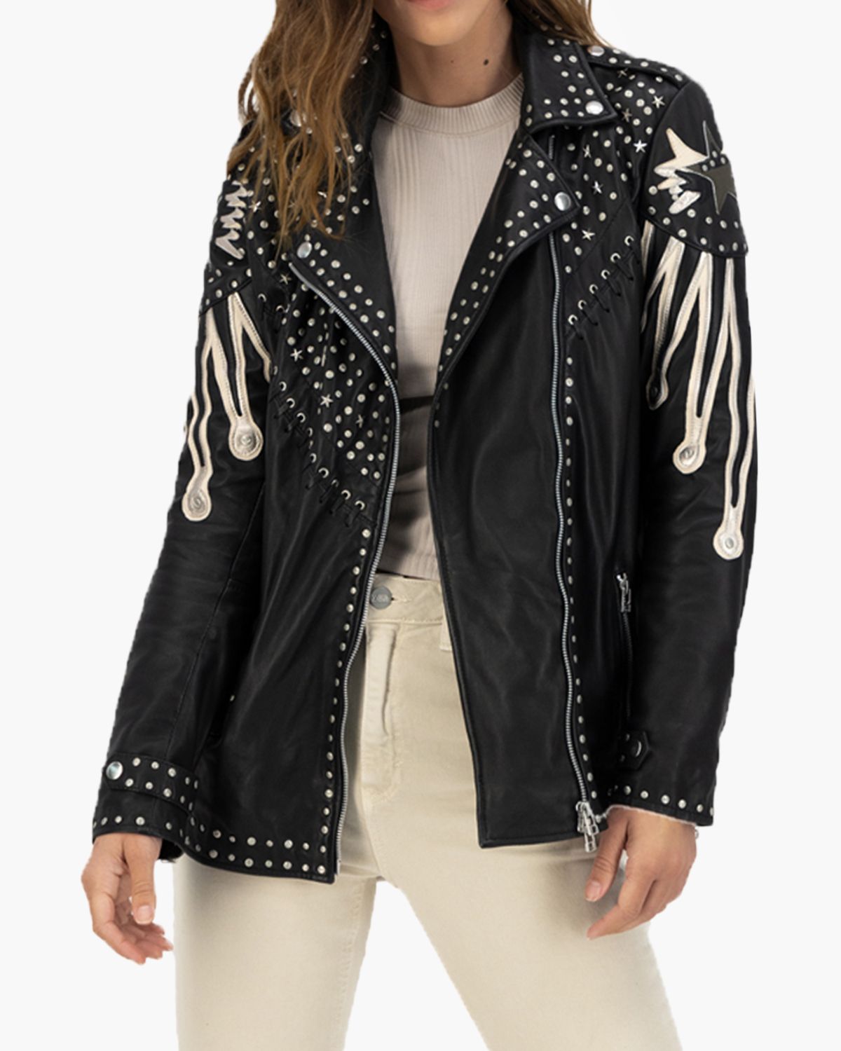 Sierra Biker Zwart Damesjacket