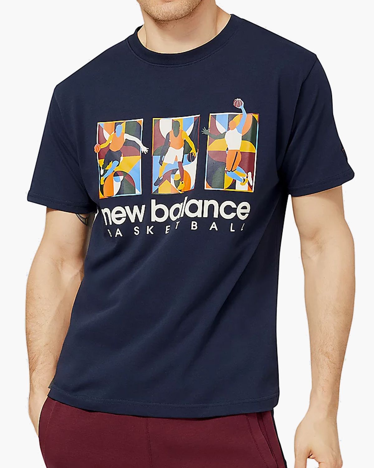 New Balance Hoops Abstract Graphic T Shirt MT23587ECL Heren T
