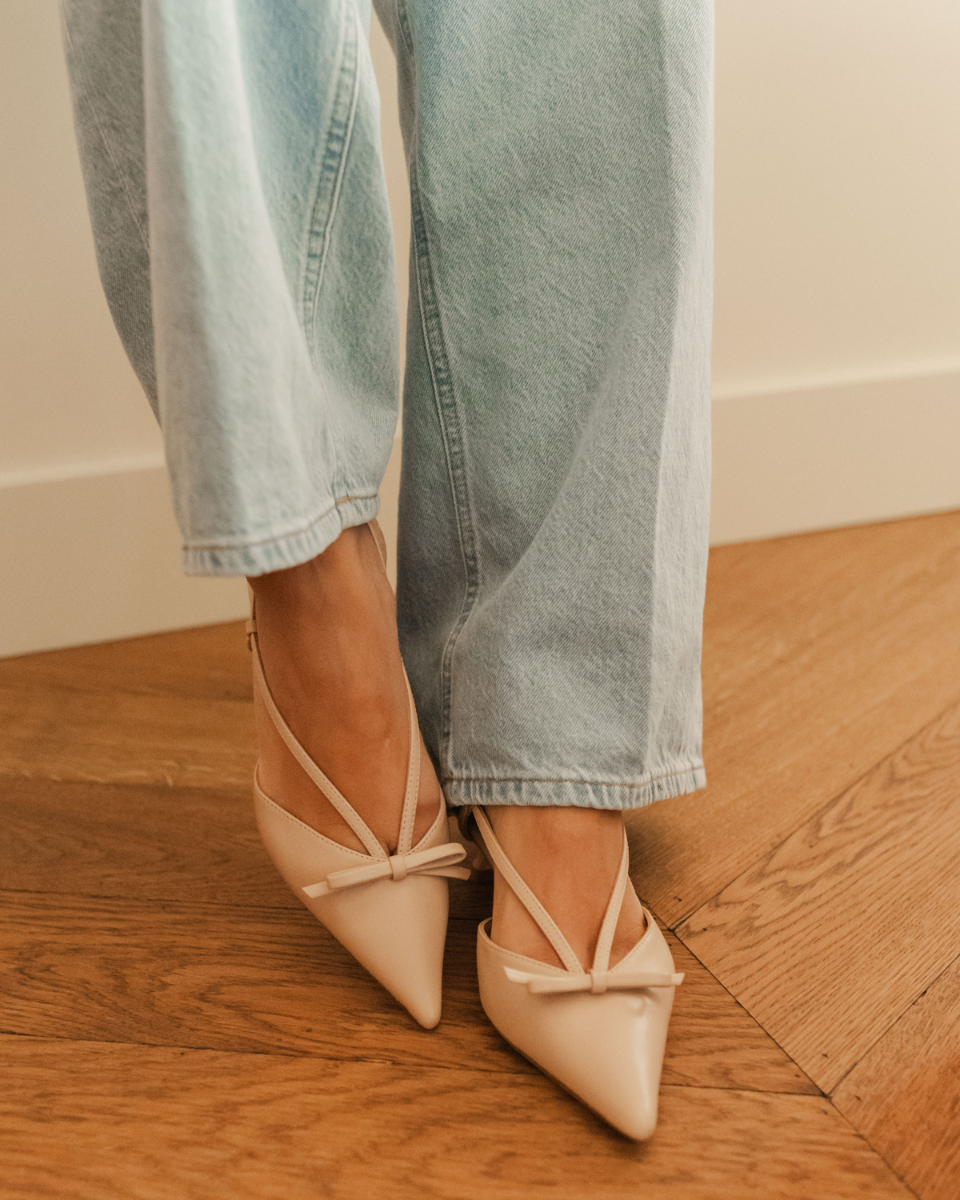 Satina Nude Dames Slingbackpumps
