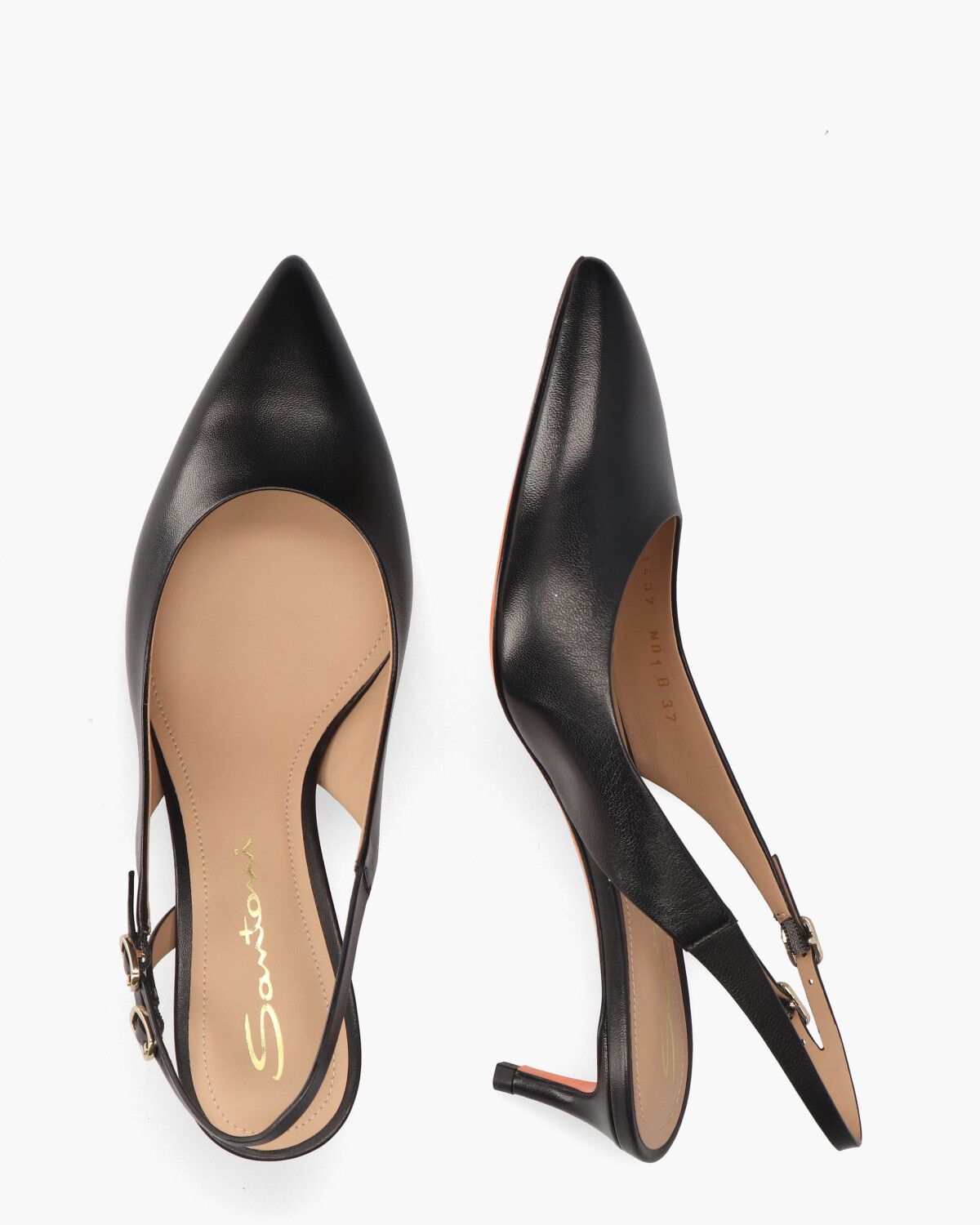 71407 Zwart Dames Slingbackpumps