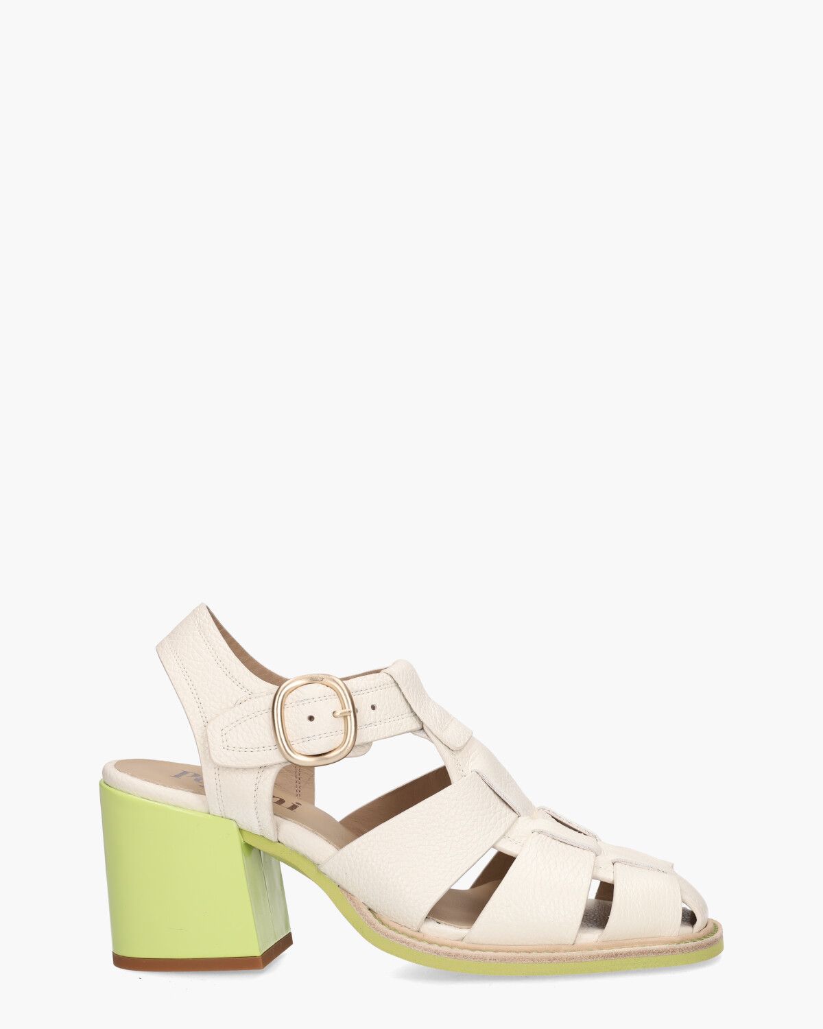 32621 Off-White/Groen Damessandalen