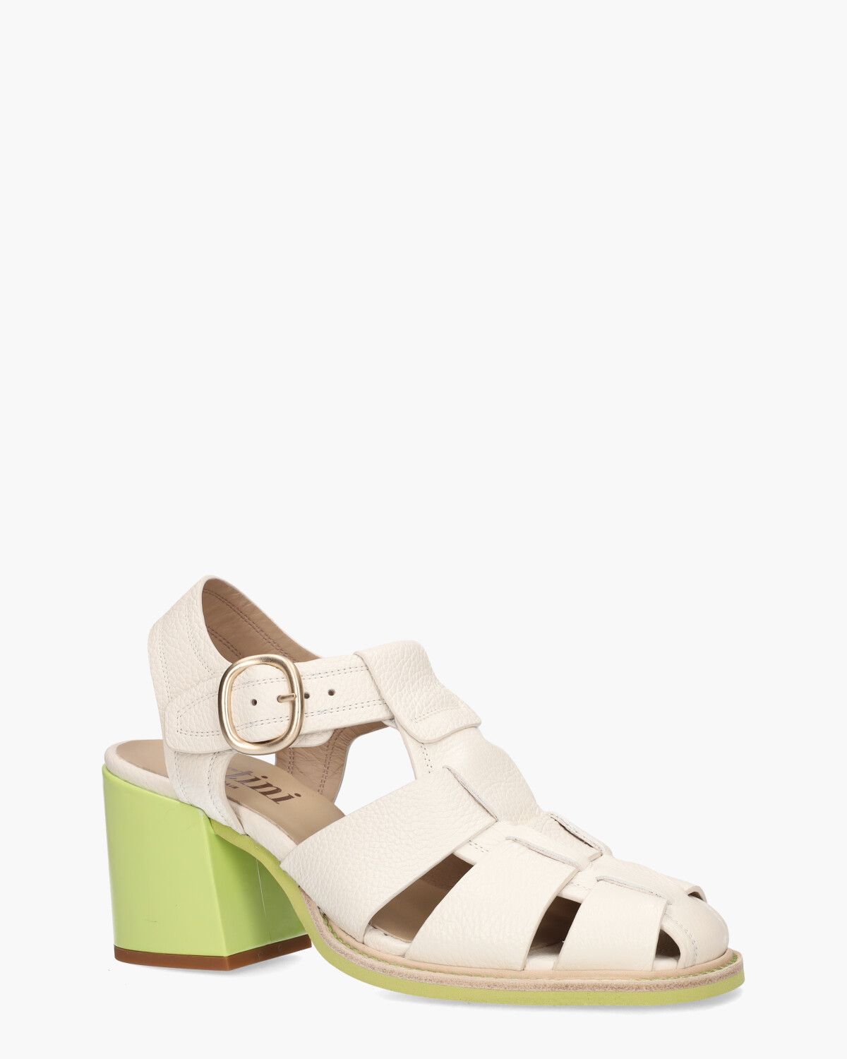 32621 Off-White/Groen Damessandalen