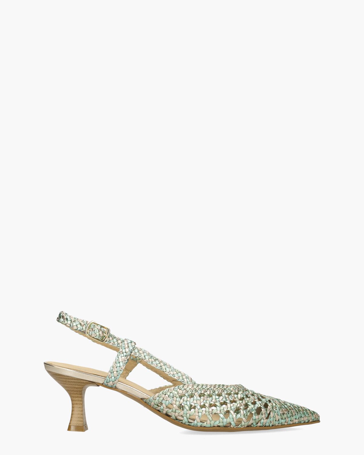 Lavanda Lichtgroen/Beige Dames Slingbackpumps