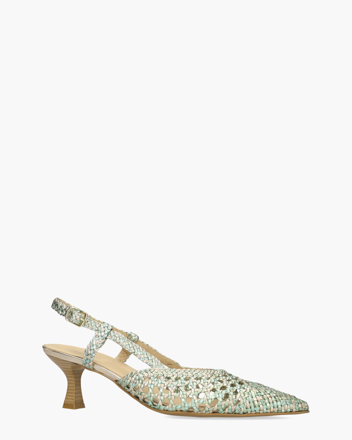 Lavanda Lichtgroen/Beige Dames Slingbackpumps