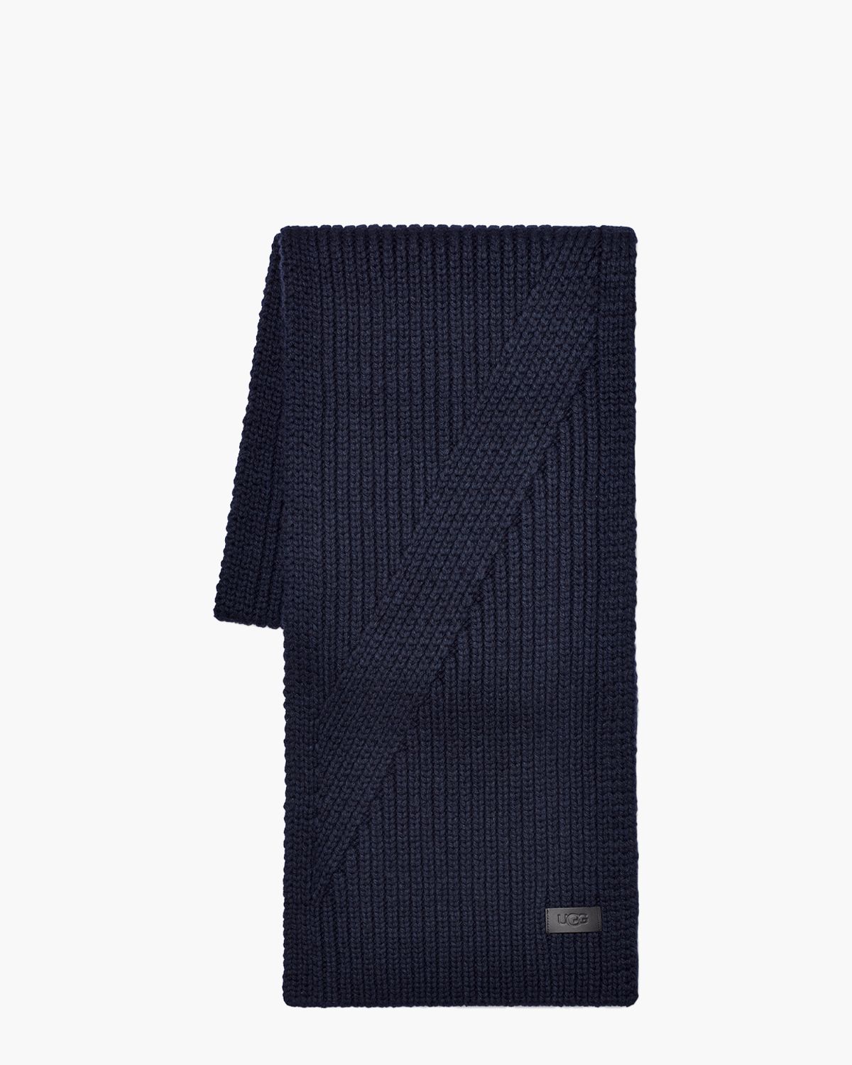 Ribbed Knit Stripe Scarf Navy Sjaal