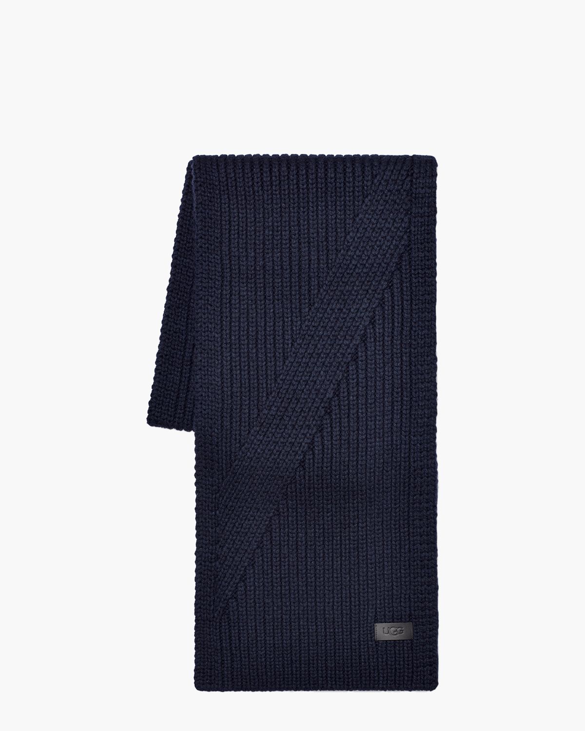 Ribbed Knit Stripe Scarf Donkerblauw Sjaal