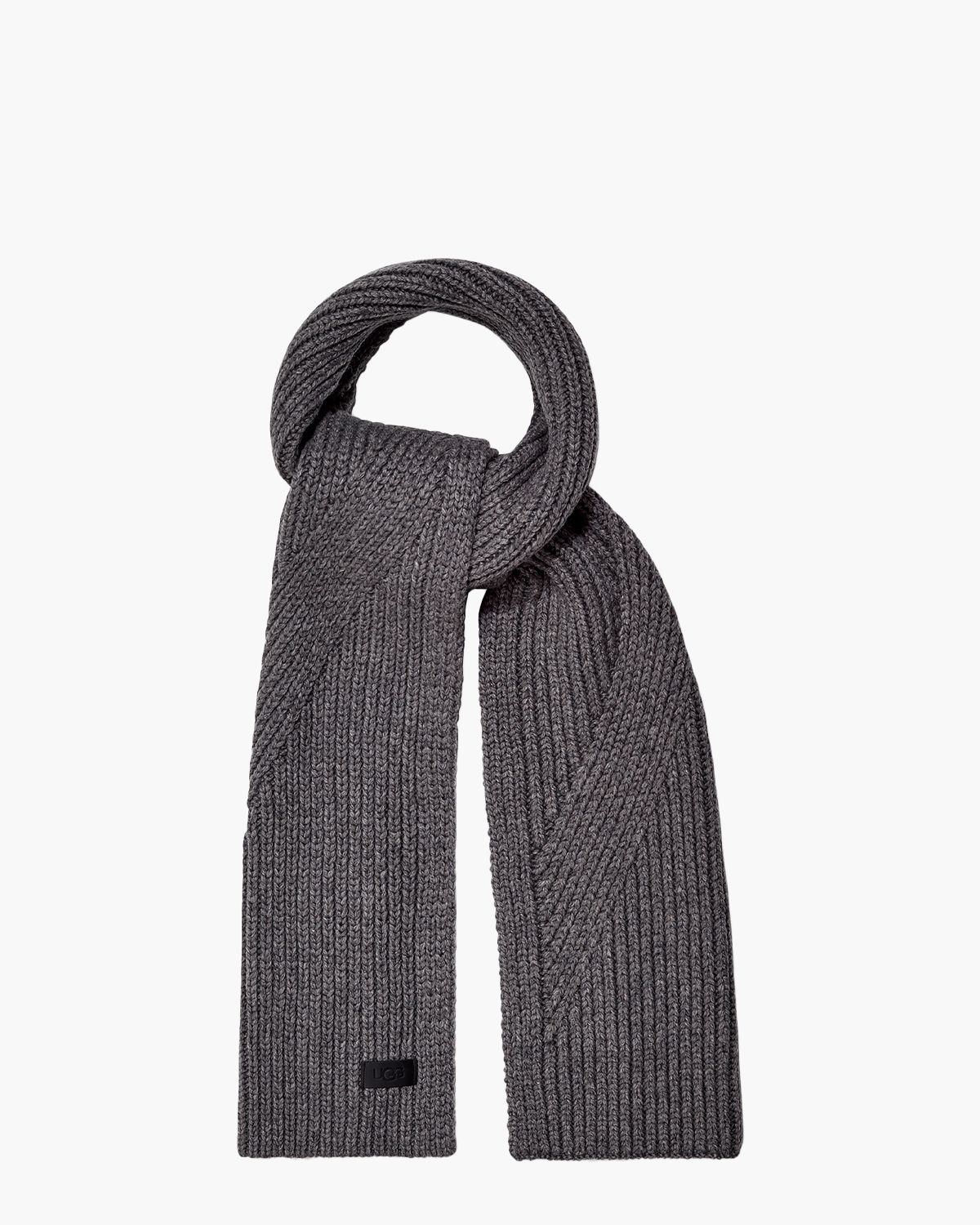 Ribbed Knit Stripe Scarf Grijs Sjaal