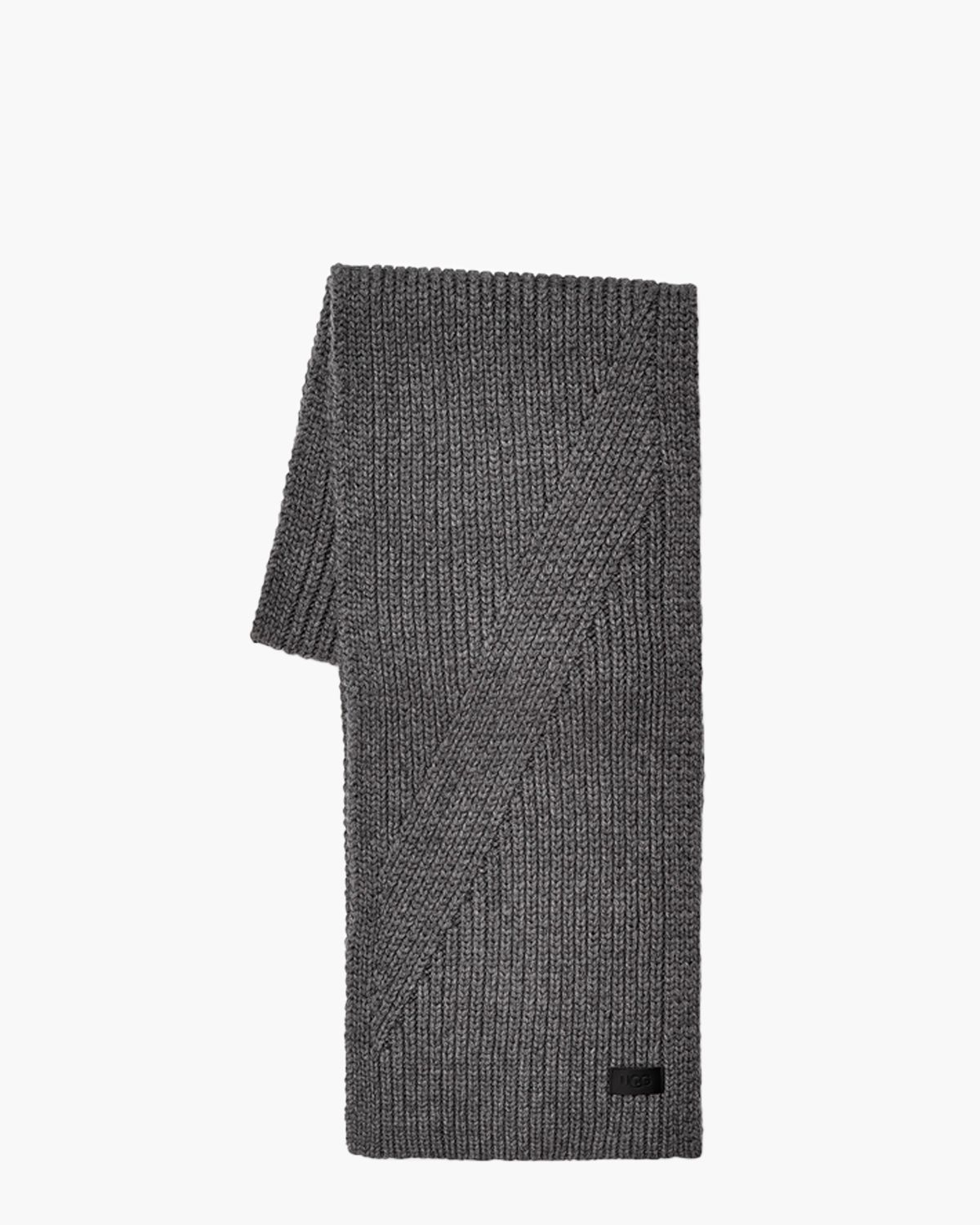 Ribbed Knit Stripe Scarf Grijs Sjaal