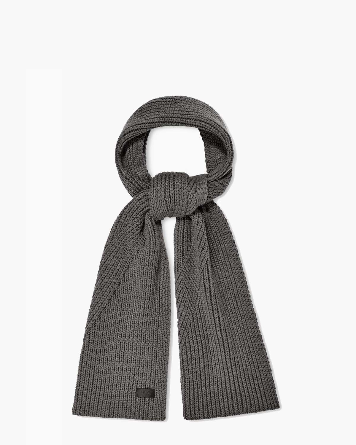 Knit Diagonal Ribbed Scarf Grijs Sjaal