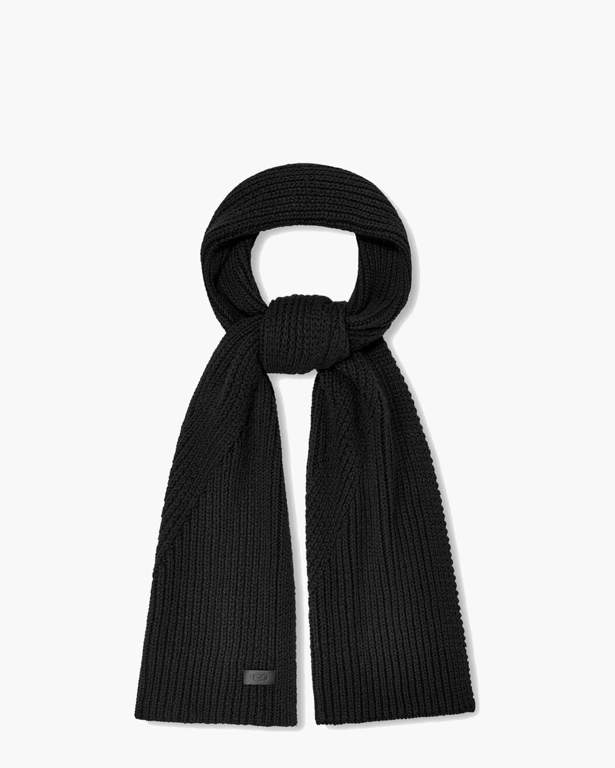 Knit Diagonal Ribbed Scarf Zwart Sjaal