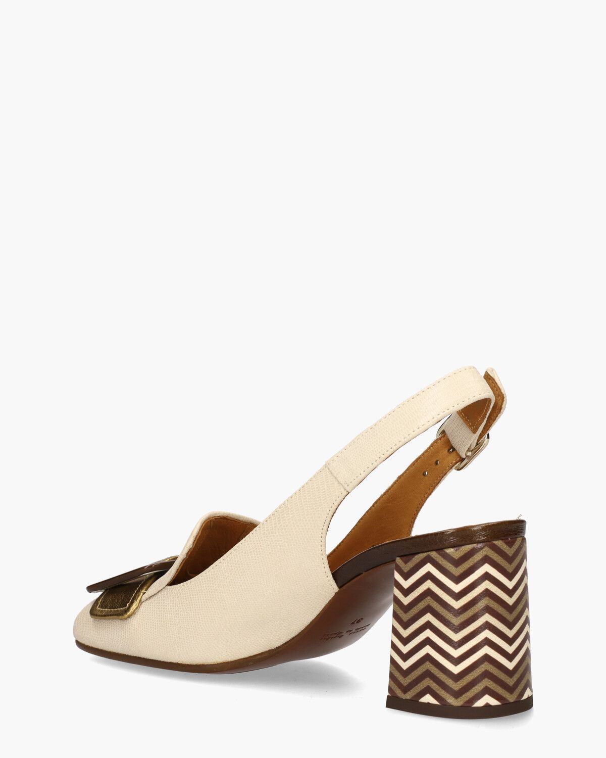 Rema Ecru/Multicolor Dames Slingbackpumps