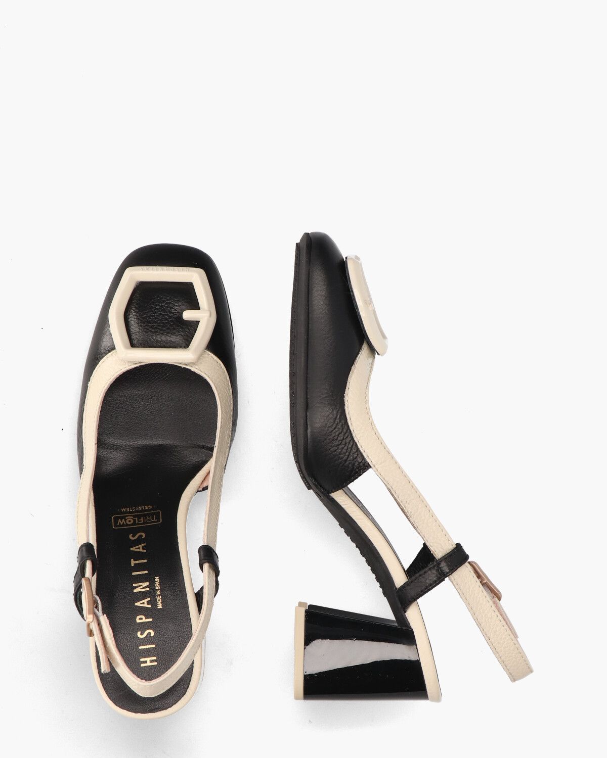 CHV243221 Zwart/Off-White Dames Slingbackpumps
