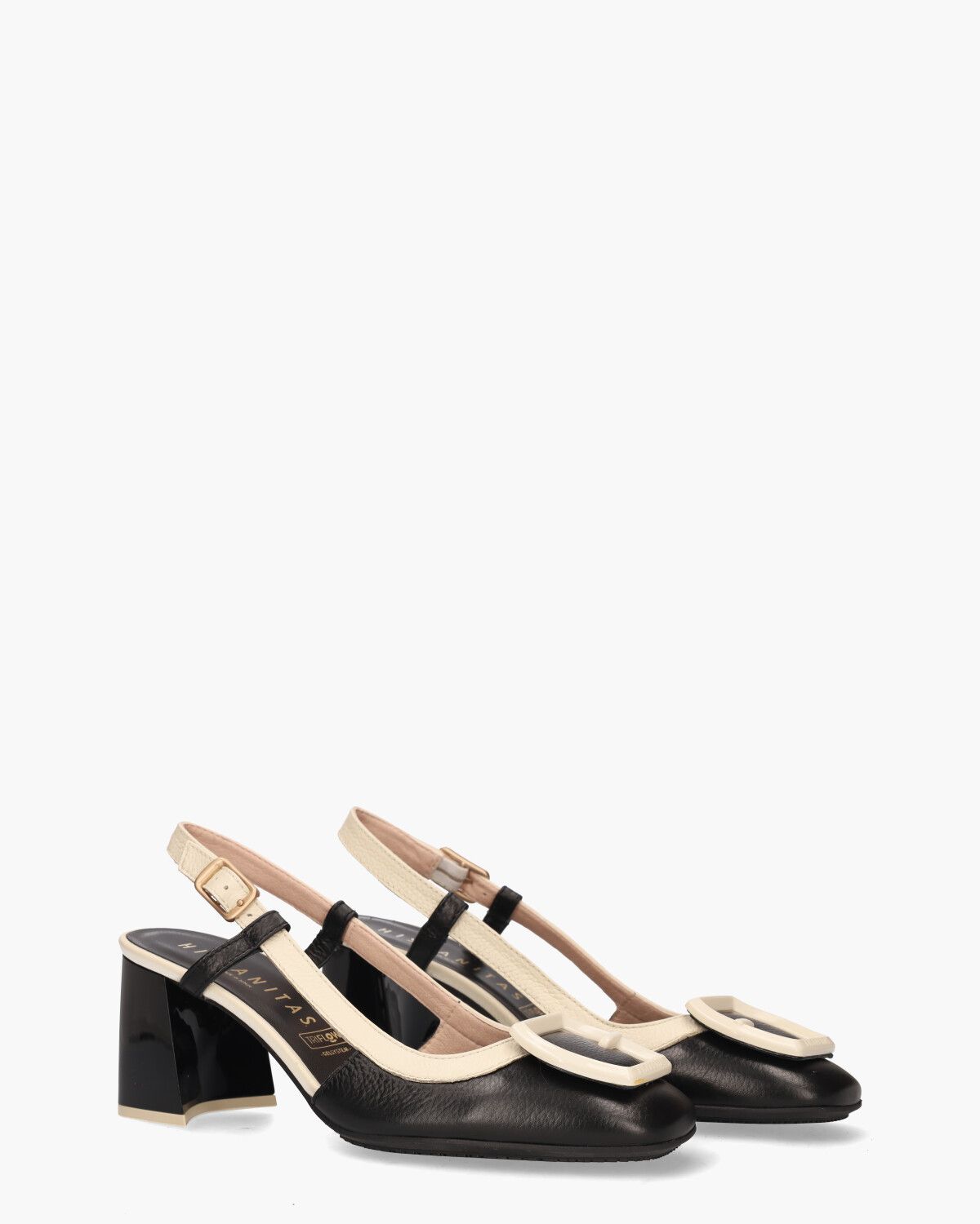 CHV243221 Zwart/Off-White Dames Slingbackpumps