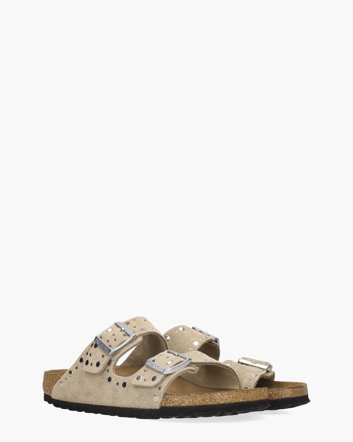 Arizona Rivet Taupe Damesslippers