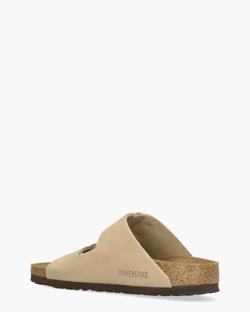 Arizona Big Buckle Beige Damesslippers