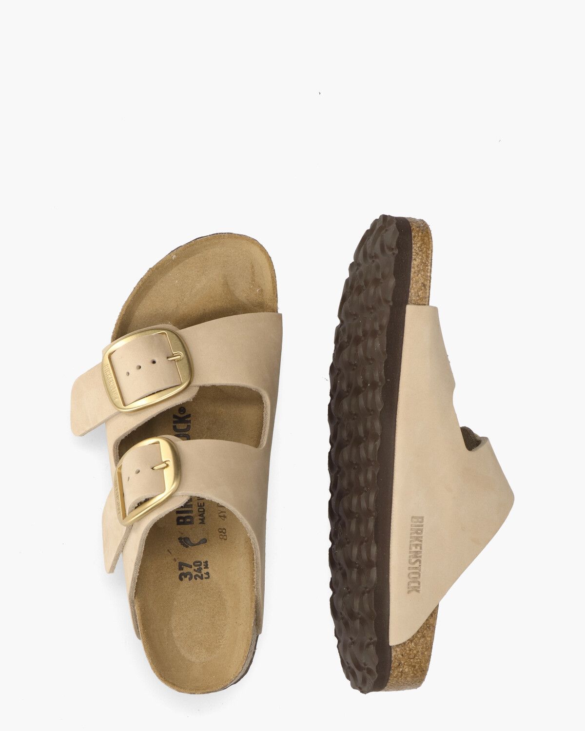 Arizona Big Buckle Beige Damesslippers