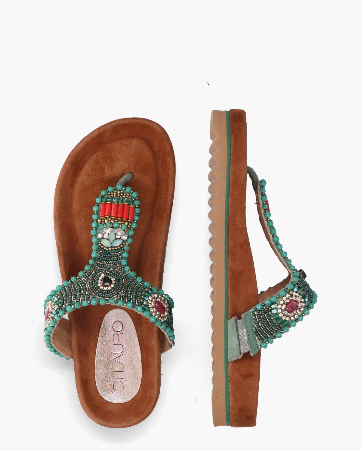 Rowena Groen/Multicolor Damesslippers