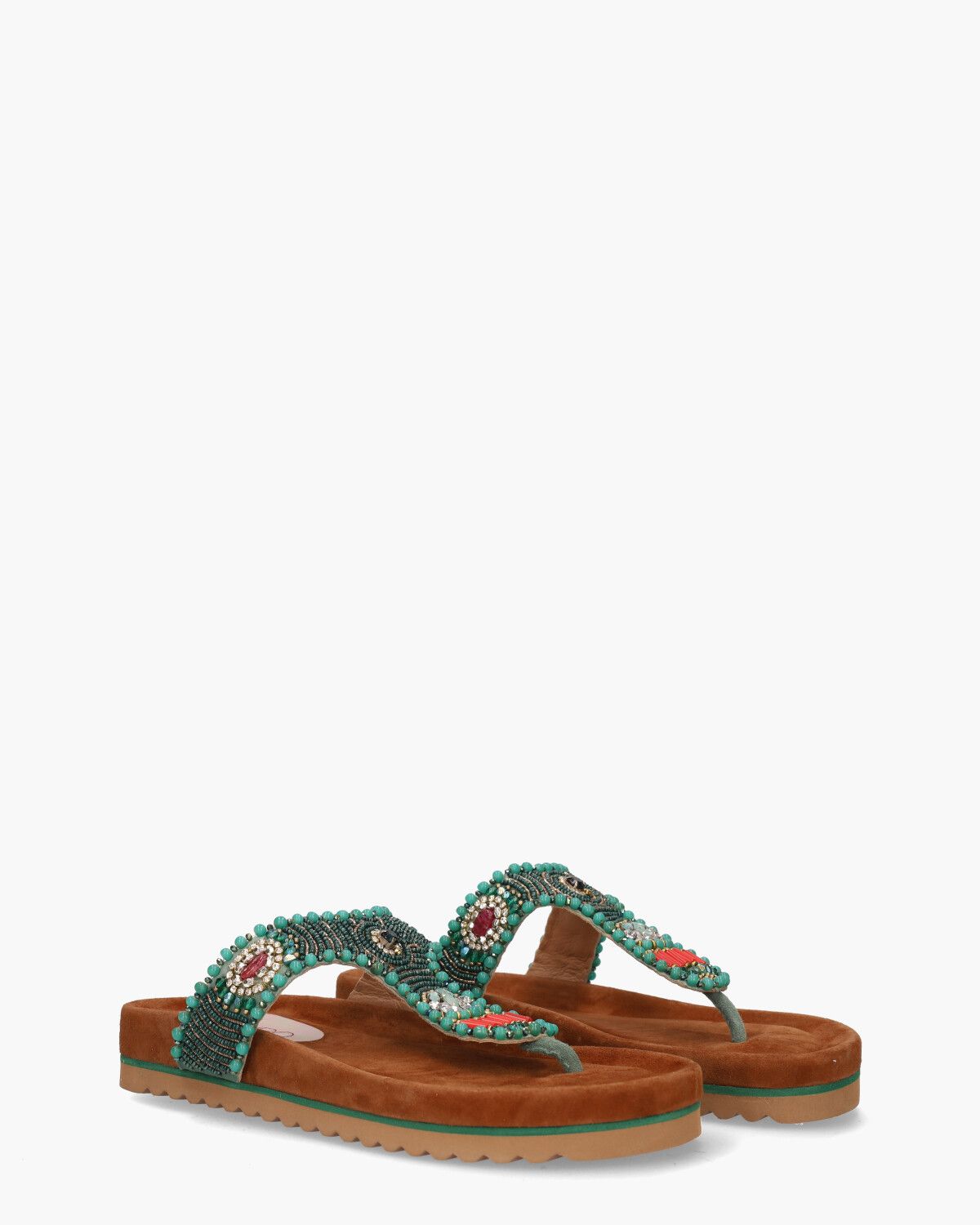 Rowena Groen/Multicolor Damesslippers