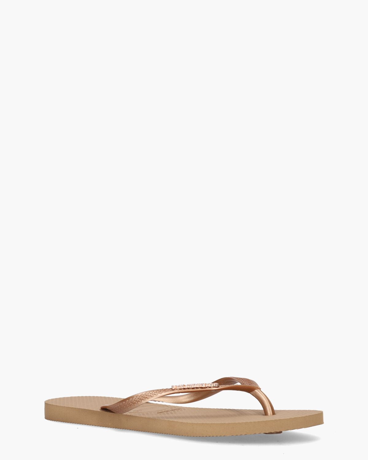 Slim Logo Metallic Roségoud Damesslippers