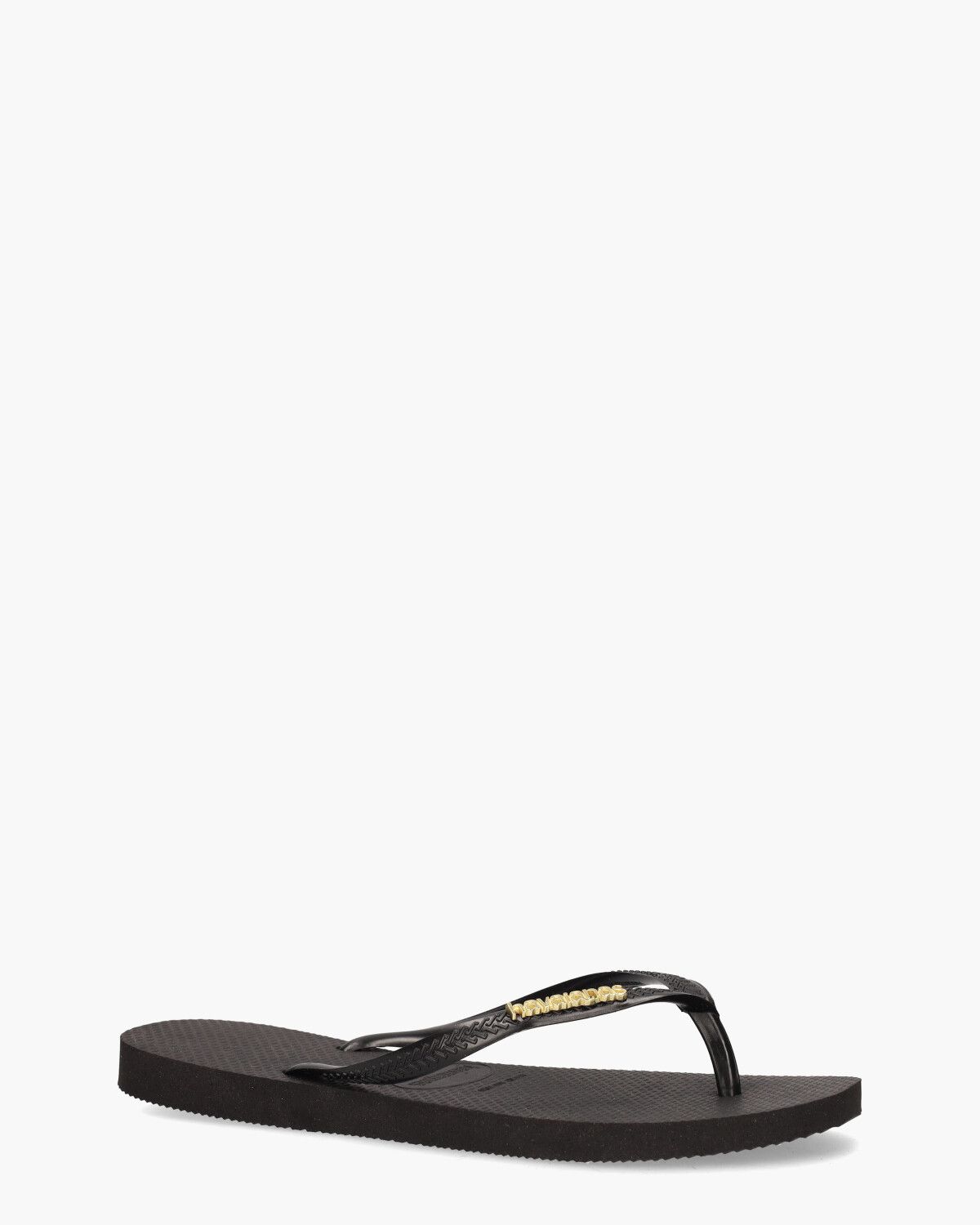 Slim Logo Metallic Zwart Damesslippers