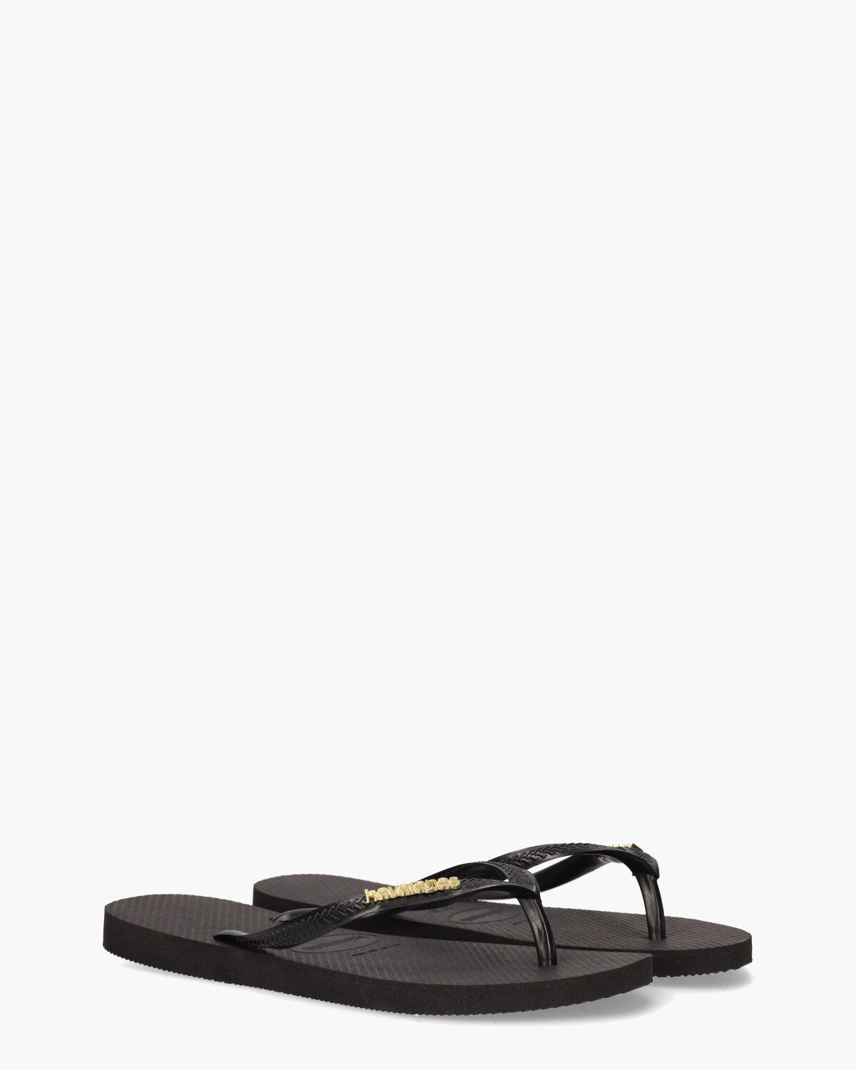 Slim Logo Metallic Zwart Damesslippers