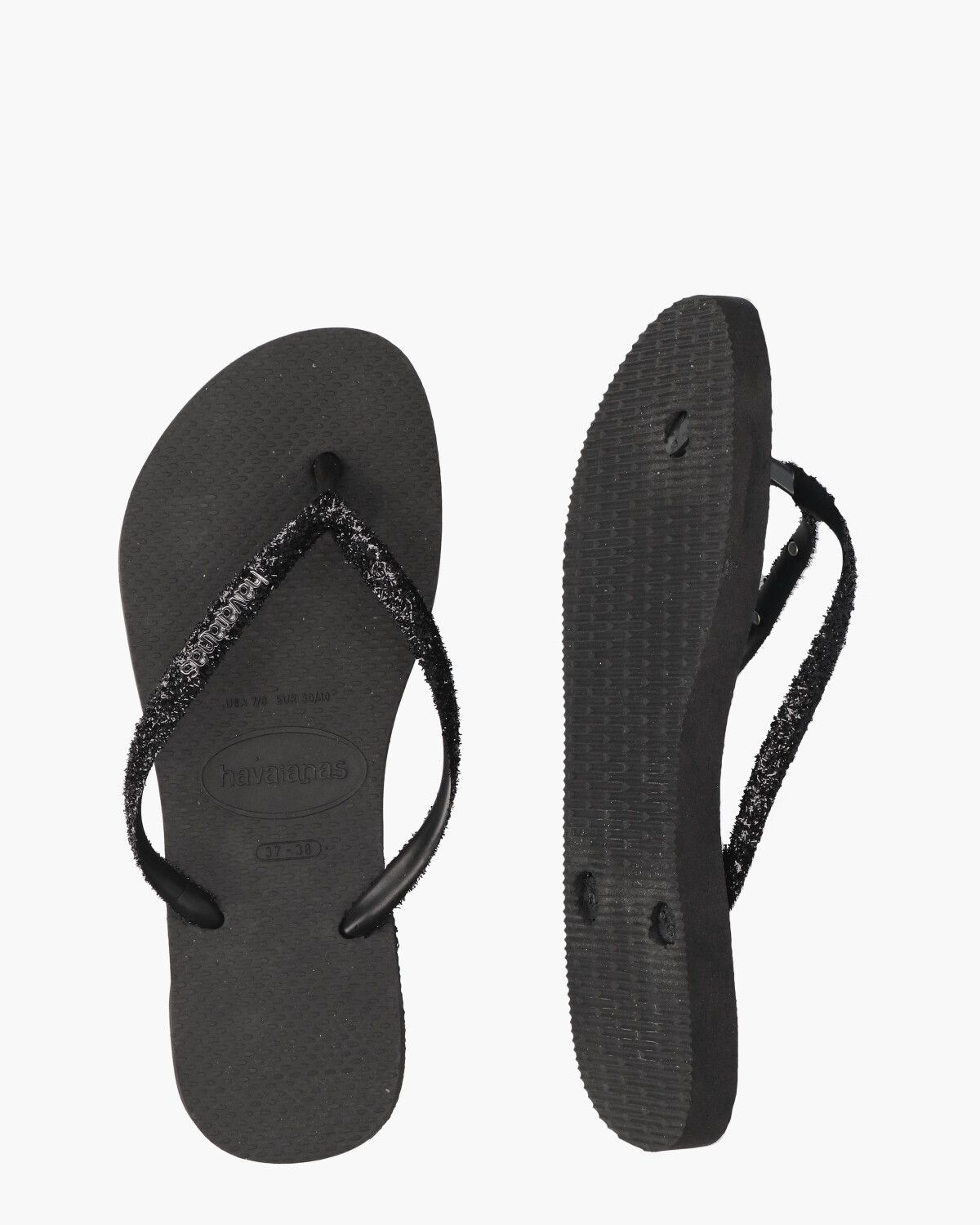 Slim Glitter II Zwart Damesslippers