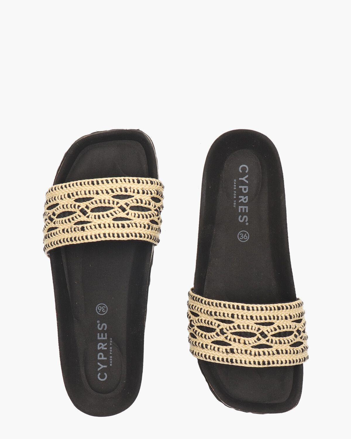 Tisha Beige/Zwart Damesslippers