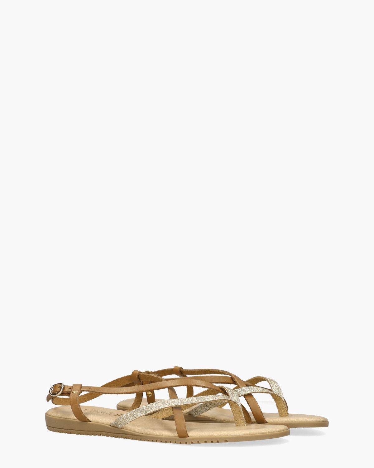 Tippy Cognac/Goud Damesslippers
