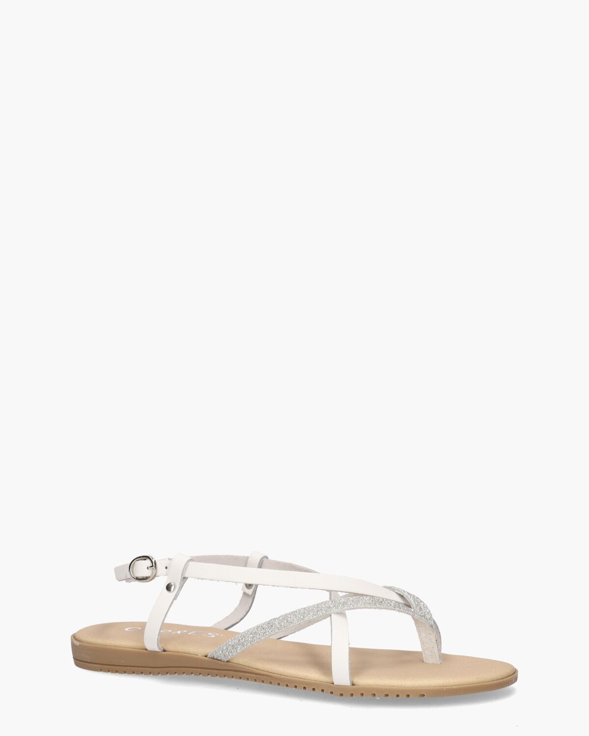 Tippy Wit/Zilver Damessandalen