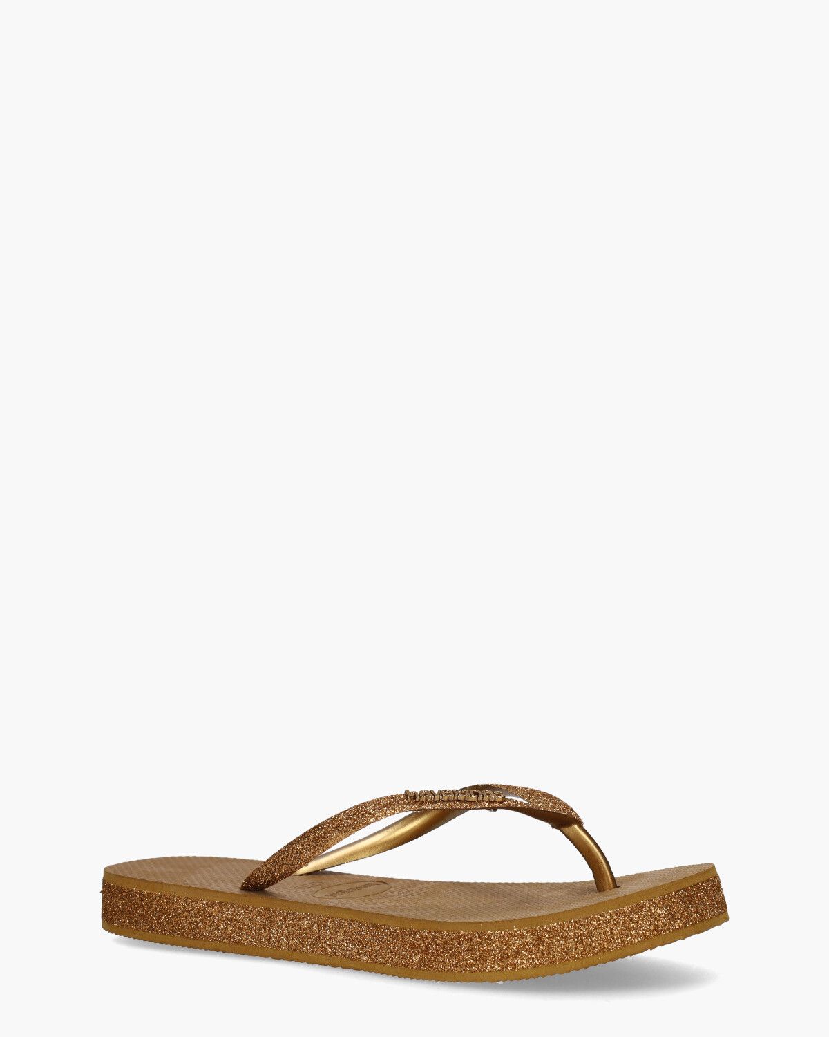 Slim Flatform Sparkle Bruin Damesslippers
