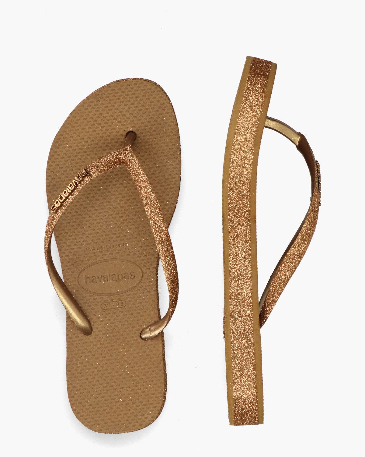 Slim Flatform Sparkle Bruin Damesslippers