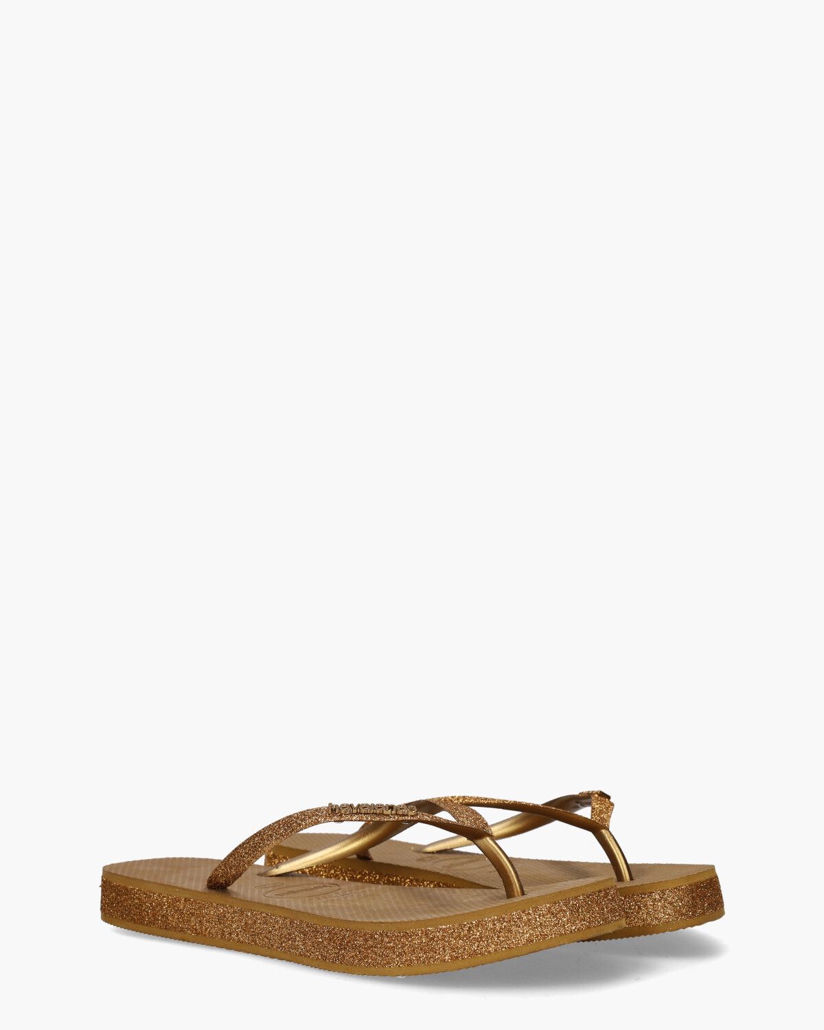 Slim Flatform Sparkle Bruin Damesslippers