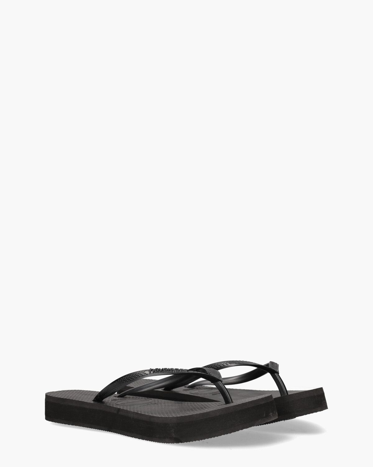 Slim Flatform Zwart Damesslippers