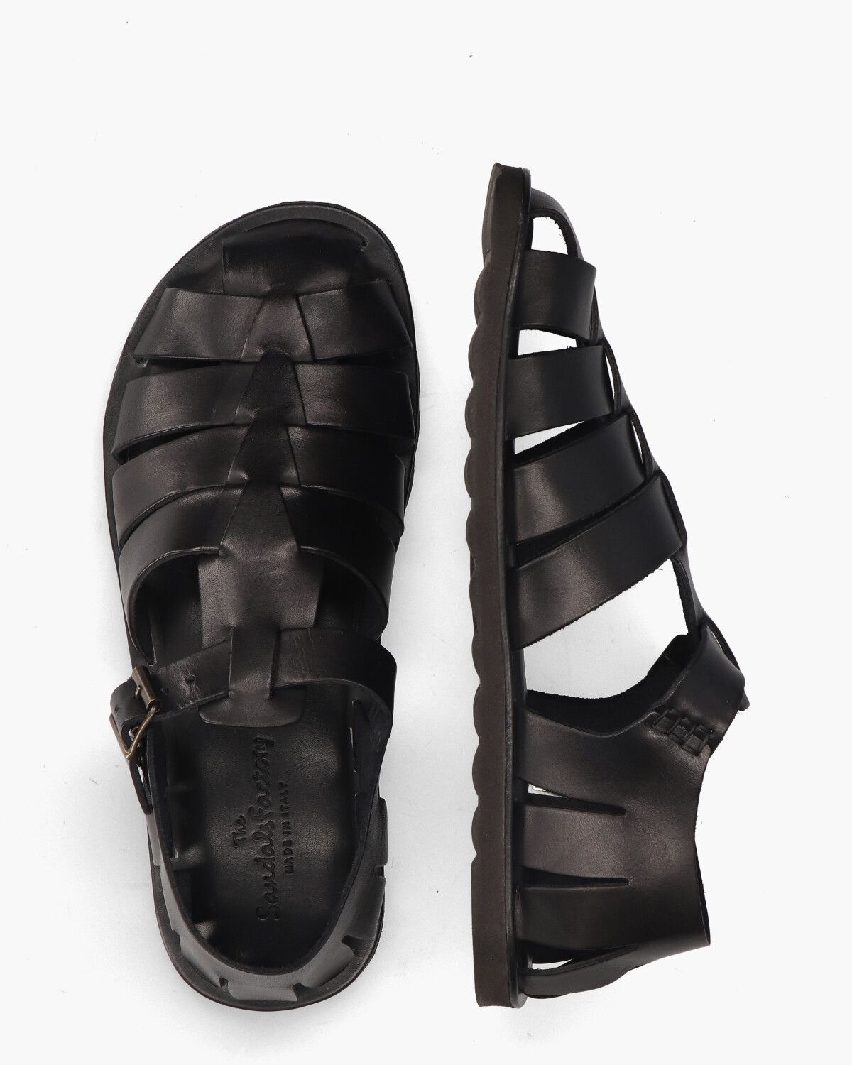 M7473 Zwart Herensandalen