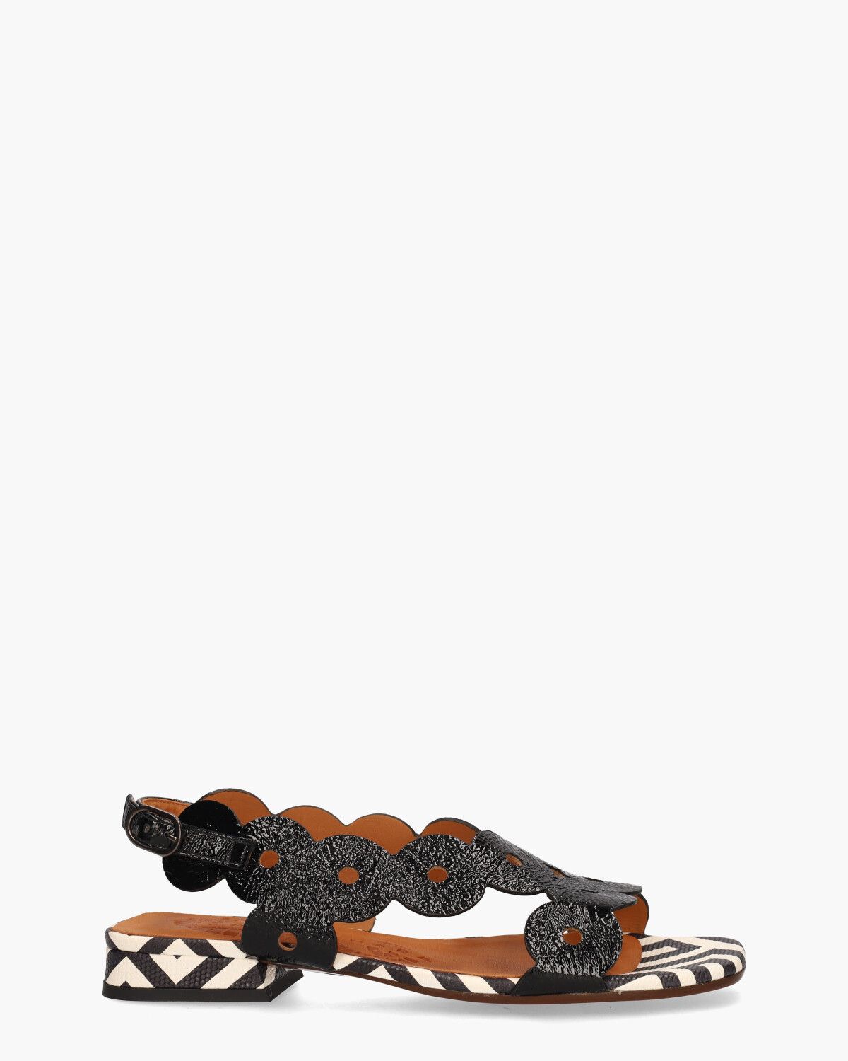 Teide Zwart/Off-White Damesslippers