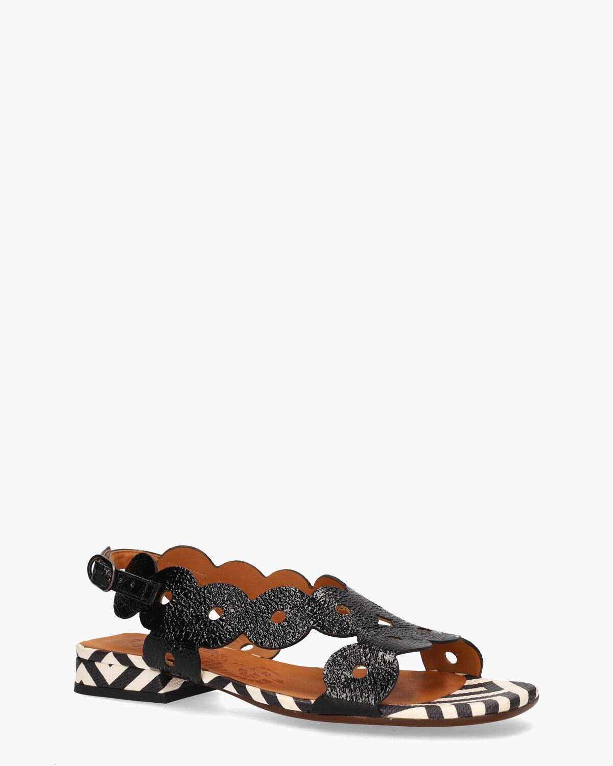 Teide Zwart/Off-White Damesslippers