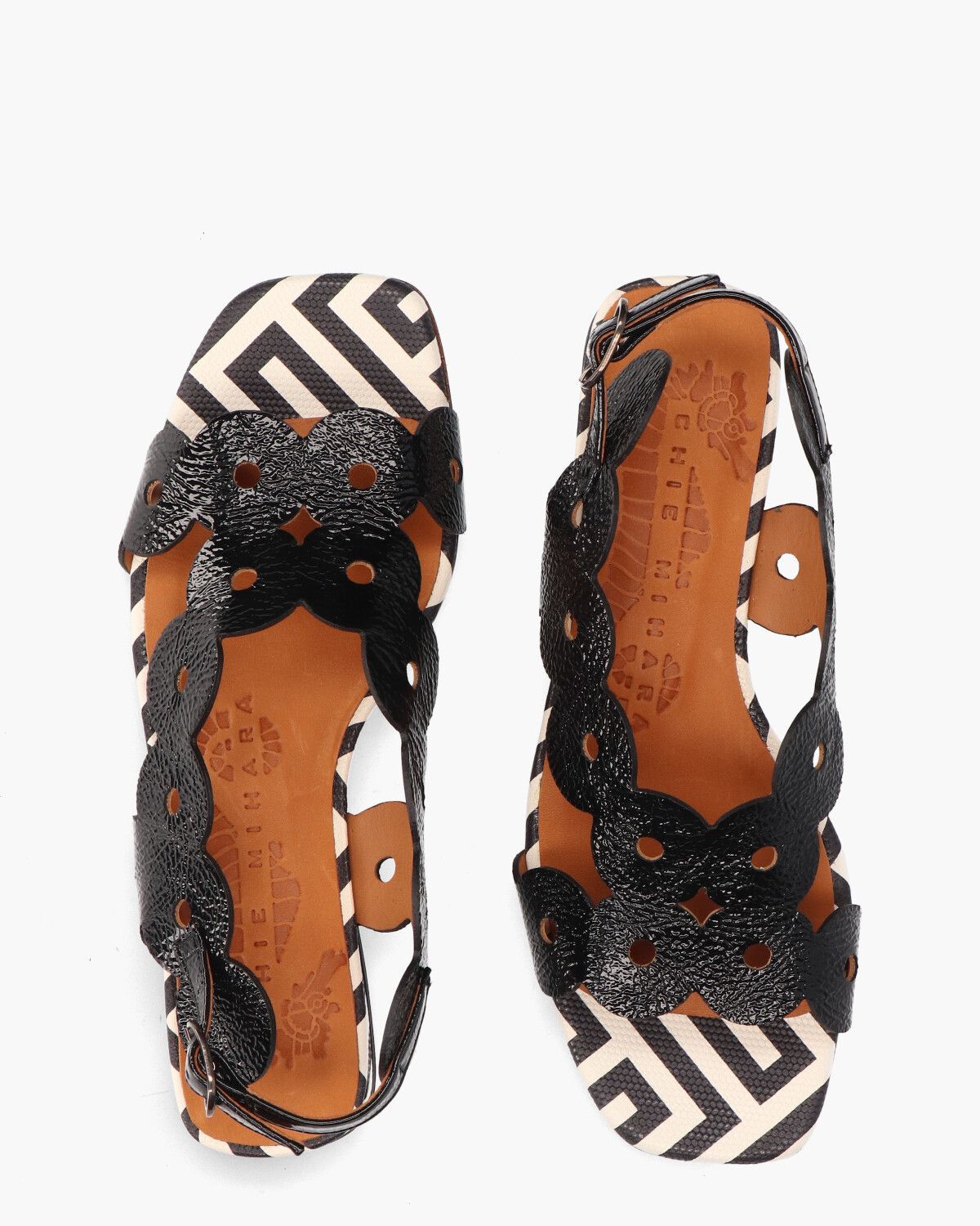 Teide Zwart/Off-White Damesslippers