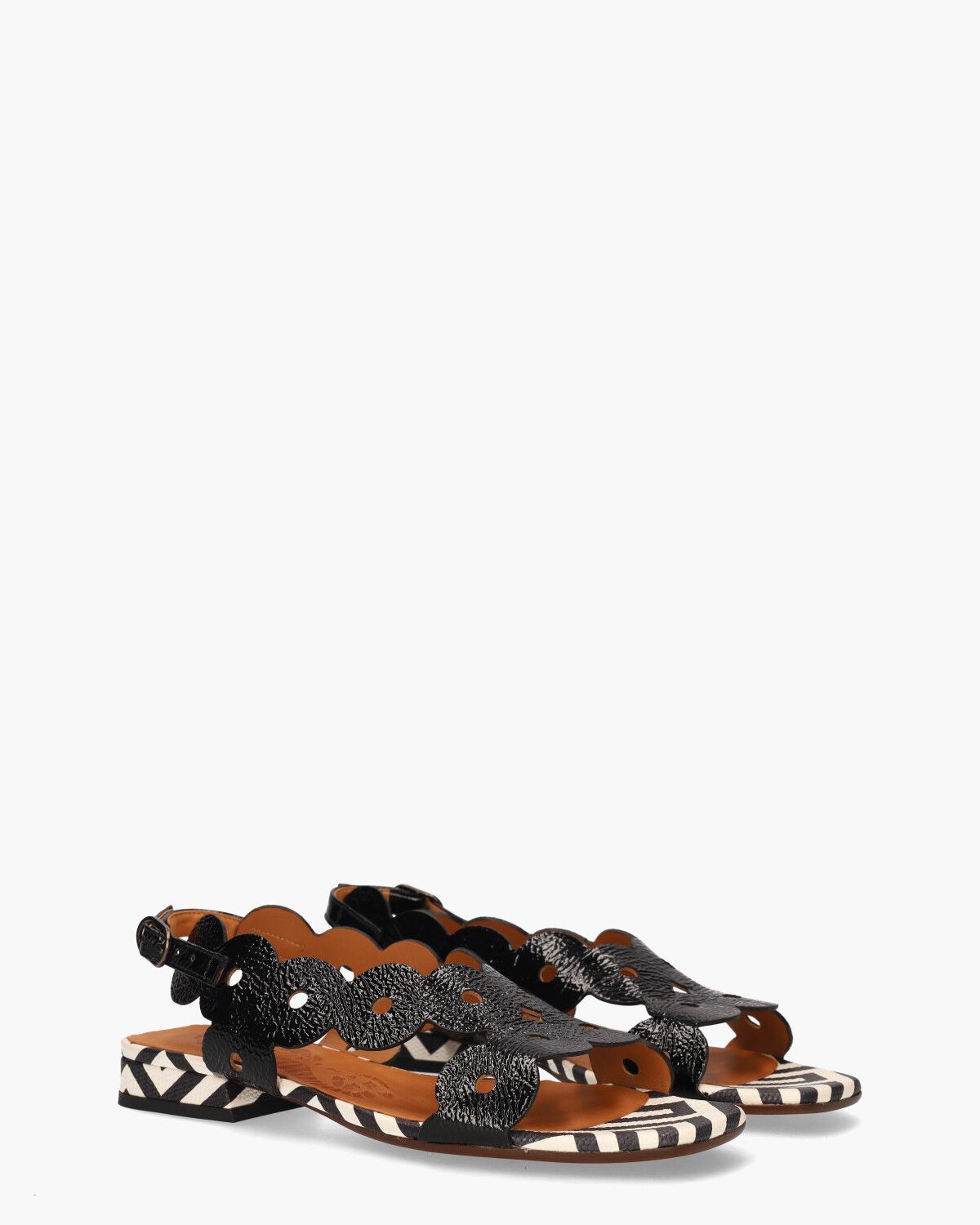 Teide Zwart/Off-White Damesslippers