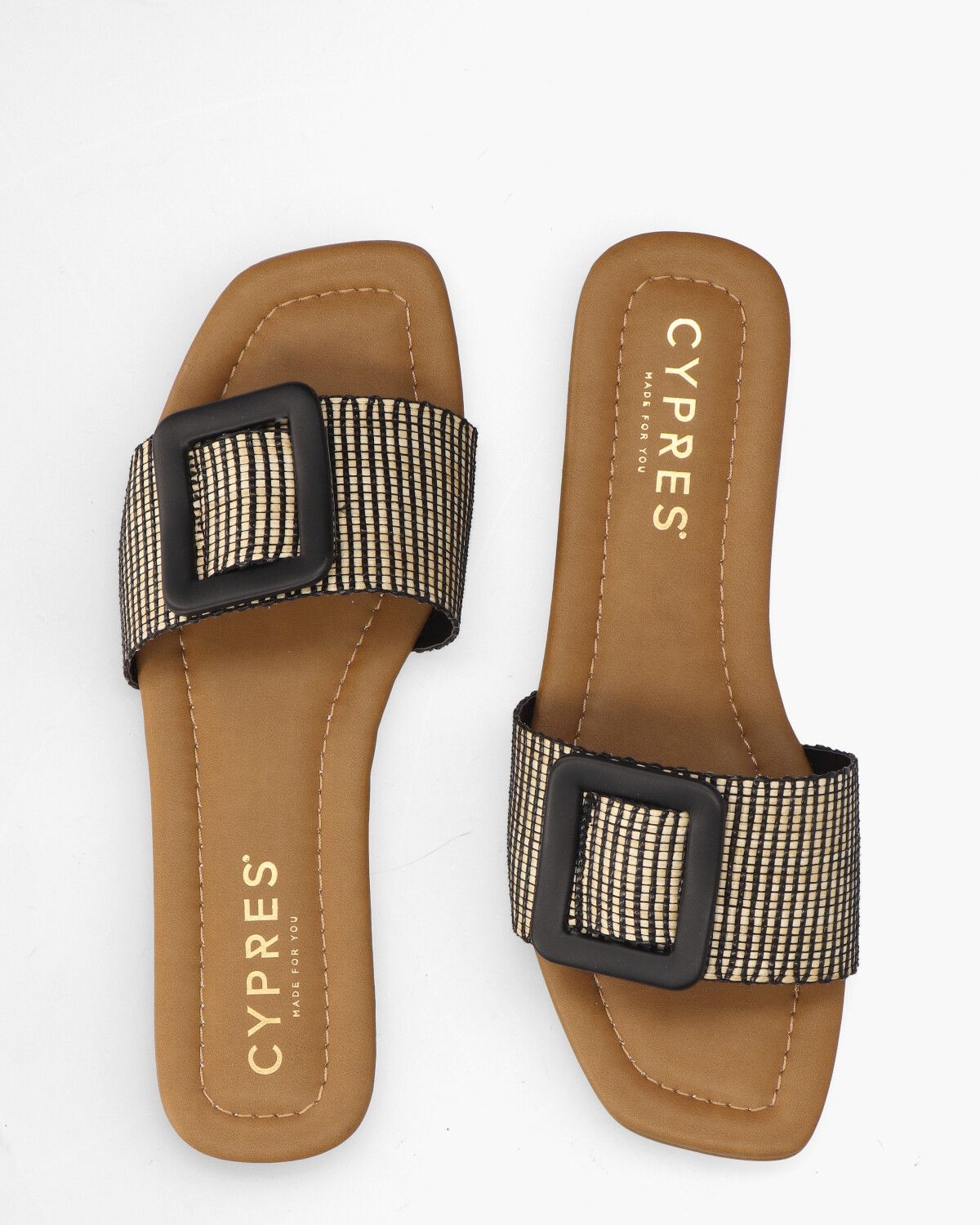 Tina Beige/Zwart Damesslippers