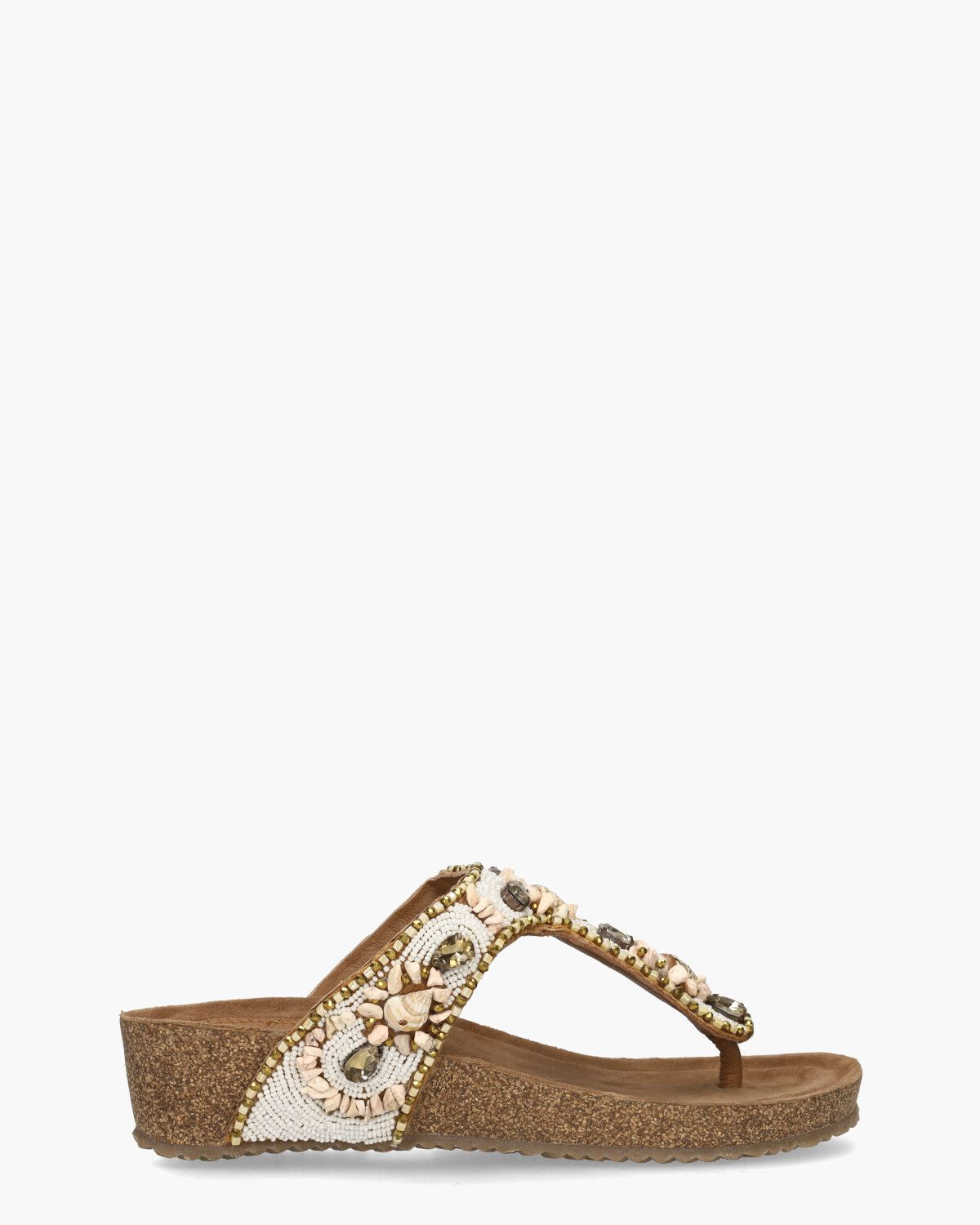 Trinida Wit/Multicolor Damesslippers