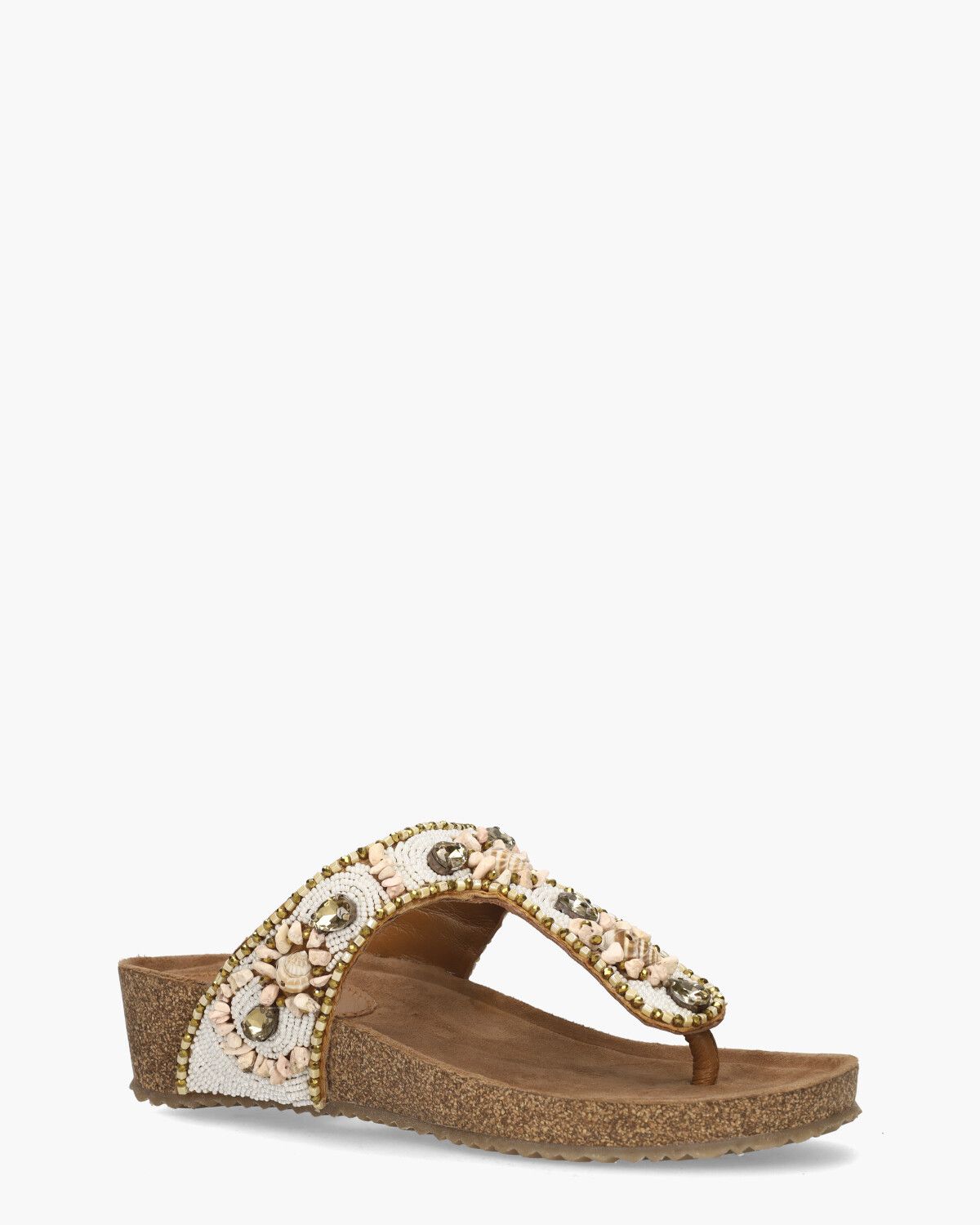 Trinida Wit/Multicolor Damesslippers