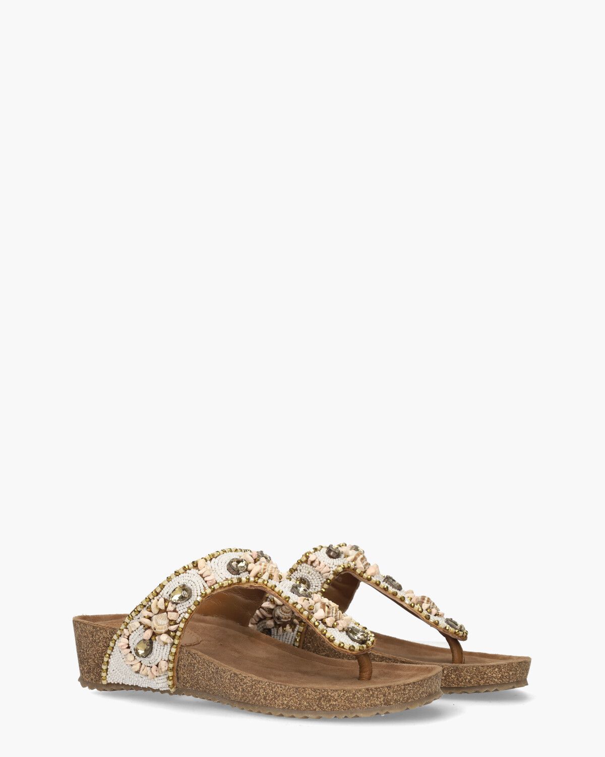 Trinida Wit/Multicolor Damesslippers