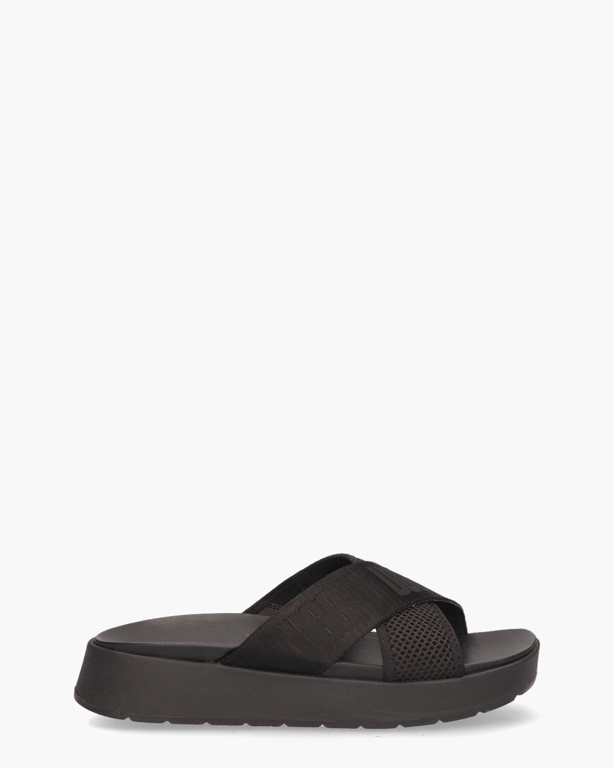 Emily Mesh Slide Zwart Damesslippers